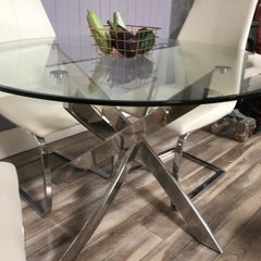 Glass Dining Table and Chair Set