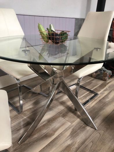Glass Dining Table and Chair Set