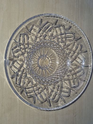 Bohemian crystal pedestal bowl