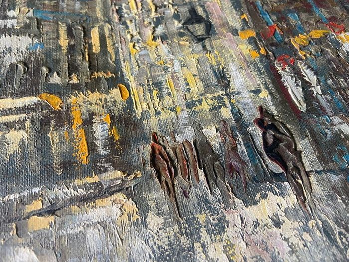 Mid Century Impasto oil on canvas painting