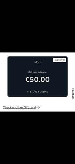 Marks & Spencer's gift card