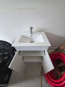 White Bathroom Vanity UnitWhite Bathroom Vanity Unit, Basin and Chrome Tap  Excellent Condition