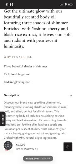 New RITUALS The Ritual of Yozakura and The Ritual of Karma Shimmering Body Oils