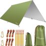 Hammock Rain Fly Tent Tarp, 3m x 3m Tarpaulin Portable Sunshade Lightweight Waterproof Groundsheet Windproof Camping gazebo Picnic Mat Anti UV Sun Shelter for Camping Travel Beach MULTIPLE COLOURS AVAILABLE (FREE SHIPPING) Image 3