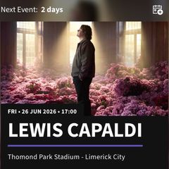 Lewis Capaldi Standing for Seating Ticket Swap