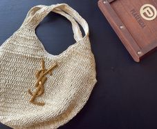 Luxury Woven Shoulder Bag - Beige