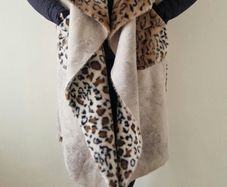 One size, reversible faux short fur long gilet