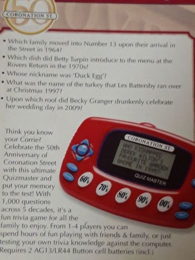 Coronation Street Quiz Master