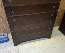 dresser, desk and tall storage unit