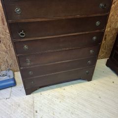 dresser, desk and tall storage unit