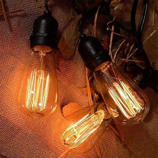 Vintage Edison Light Bulb 40W - Dimmable Screw Edison Light Bulb ST64 - E27 Base 220V Incandescent Classic Antique Bulb Style - Warm Whtie 2700K - Amber Glass-6 Packs (FREE POSTAGE)