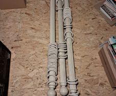 4 no. 50mm Stone Reeded Ball Wood Pole and accessories