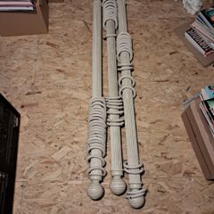 4 no. 50mm Stone Reeded Ball Wood Pole and accessories