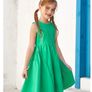 Brand New GRACE KARIN Girls Dresses 134 Children s Dress 140 Cotton Simple Classic Casual Knee Length Green Image 5