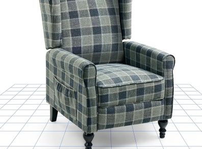 Recliner Chair Armchair Adjustable Single Chair Sofa for Relaxing Accent Chair Pushback for Living Room Bedroom Wing Back Reclining | Grey