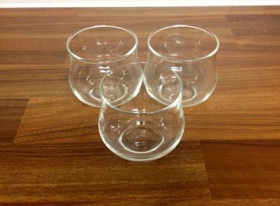 Three tea-light candle holders (mini glasses)