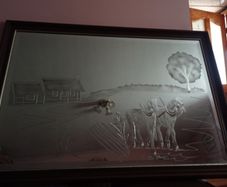 Antique Mirror with Horses