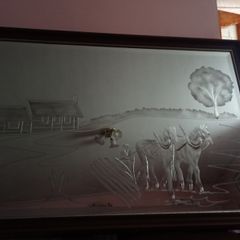Antique Mirror with Horses