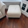 White leather couch/suite with footrests Image 3