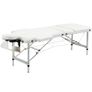 Mobile 3-Zone Folding Massage Table with Headrest Armrest Carry Bag Height-Adjustable Aluminum Portable Massage Bed incl. Accessories Massage Bench up to 225 kg Load White Image 6