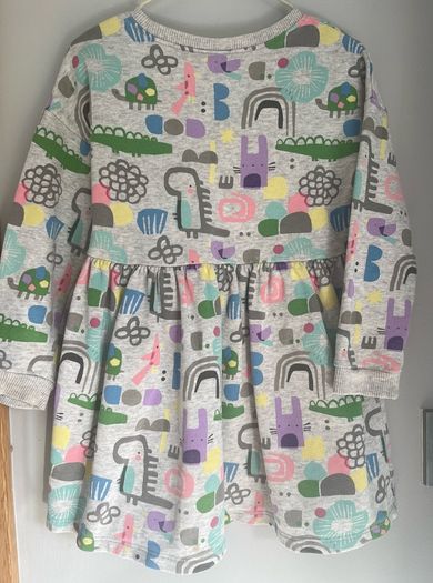 Next grey animals jersey Dress Age 3-4 EUC
