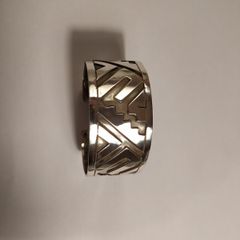 Taxco Aar 46 Cuff Bracelet. 36,8 G. Mexico Sterling Silver Native