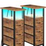 Slim Bedside Table Set of 2 with Charging Station Image 9