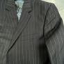 Samuel Windsor Mens Pinstripe Wool Suit 40R W36 Navy Stripe Classic Fit Image 5