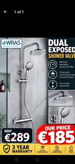 Dual exposed chrome shower system