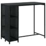 Bar Table with Storage Rack Black 120x60x110 cm Poly Rattan Image 5