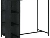 Bar Table with Storage Rack Black 120x60x110 cm Poly Rattan