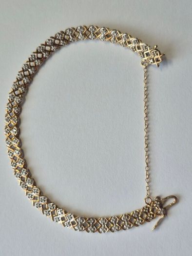 9ct gold diamond bracelet.