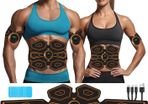 ABS Trainer EMS Muscle Stimulator,Abdominal Trainer with USB Rechargeable, 19 Intensity Levels Ab Trainer Belt for Home Body Fitness