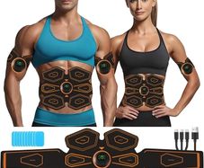 ABS Trainer EMS Muscle Stimulator,Abdominal Trainer with USB Rechargeable, 19 Intensity Levels Ab Trainer Belt for Home Body Fitness