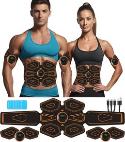ABS Trainer EMS Muscle Stimulator,Abdominal Trainer with USB Rechargeable, 19 Intensity Levels Ab Trainer Belt for Home Body Fitness