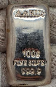 Aarus 100g Grams Fine Silver 999.9 Bar