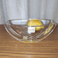 Concepts by Heritage Clear cut crystal  boat vase/ bowl