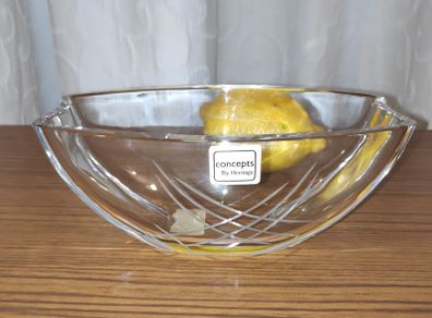 Concepts by Heritage Clear cut crystal  boat vase/ bowl