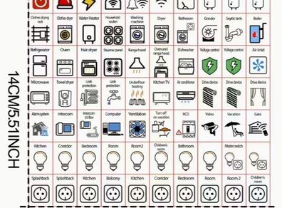 1 set Electrical Switch Label Stickers, new, unopened.
