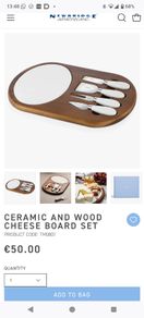Newbridge Silver ceramic and silver cheeseboard set