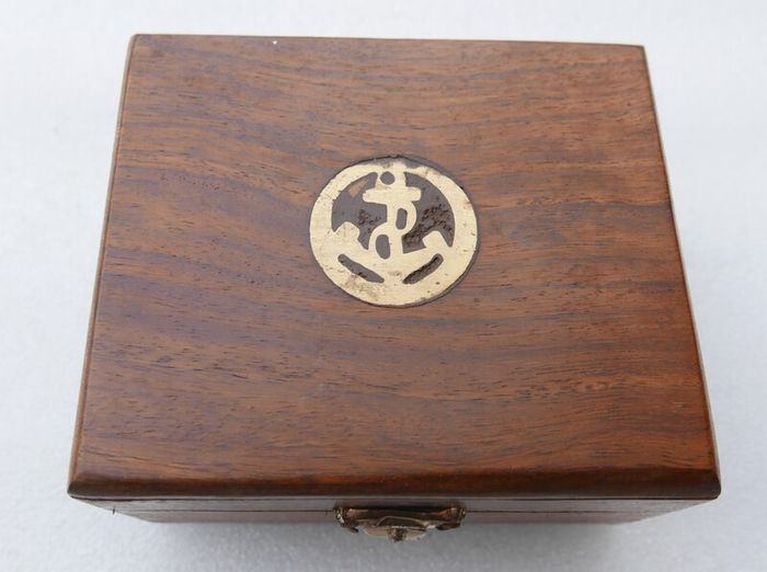 Vintage Stanley London Brunton  Brass Nautical Compass with Wooden Box