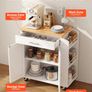 Kitchen Island Cart with Storage Mobile Rolling Storage Island on Swivel Wheels with Drawer Image 4