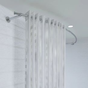 curved shower/bath rail