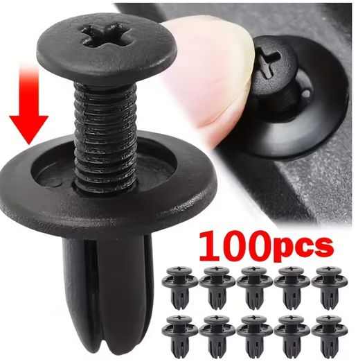 100pcs Automotive Fastener Clip Set, Door Fender Rivet Fixing Clips, Snap-On Tools, Body Bumper Trim Fixing Accessories