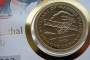 Isle of man Wright Brothers flyer 1983 crown Otto Lilienthal coin stamp cover