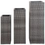Garden Raised Beds 3 pcs Poly Rattan Grey Image 4
