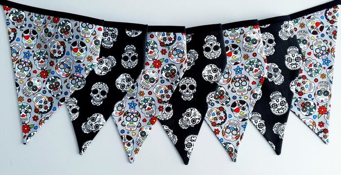 Beautiful Sugar Skulls Bunting/ Day of the Dead Bunting