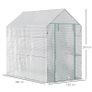 Walk-in Garden Greenhouse with Shelves, Polytunnel Steeple Grow House, Outdoor Plant Shelter Tent, 186L x 120W 190Hcm Image 2