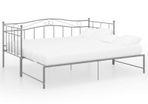 Pull-out Sofa Bed Frame Grey Metal 90x200 cm