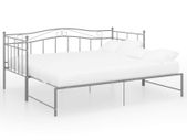 Pull-out Sofa Bed Frame Grey Metal 90x200 cm